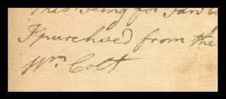 Receipt) signed  William Colt  1795  