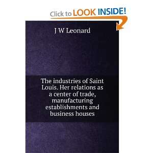  The industries of Saint Louis. Her relations as a center 
