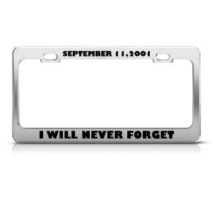  September 11, 2001 Never Forget Patriotic license plate 