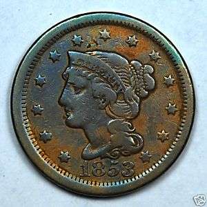 1853 Braided Hair Cent ——— A VERY PLEASANT PIECE  