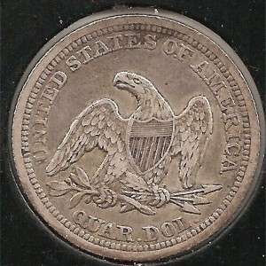 1858 XF (but scuffed) Seated Liberty Quarter #1  