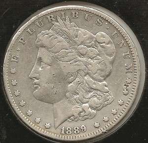 1889 CC VF, obverse digs, Morgan Silver Dollar  see pix  