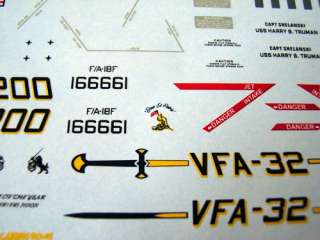 Jasmine Model 1/48 F/A 18F VFA 32 Swordsmen decal  