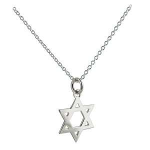  British Jewellery Workshops Silver 18mm Star of David with 