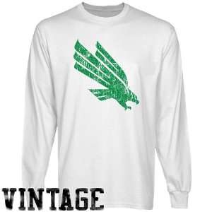  North Texas Mean Green White Distressed Logo Vintage Long 