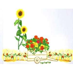  Sunflower Wall Decal, Bright Yellow Wall Art Sticker