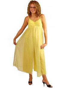   Yellow Nylon Babydoll Goddess Pantsuit Looks Like Dress 1960S  