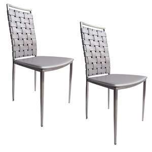  Bellini Modern NAPOLI SLV ChairSet Dining Chair, Brushed 