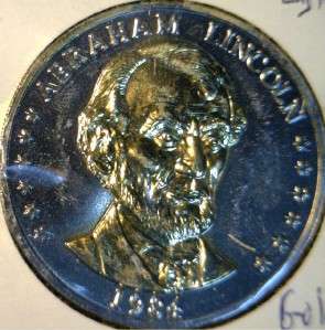 1984 Abraham Lincoln US MINT GOLD BUST Commemorative Bronze Medal 