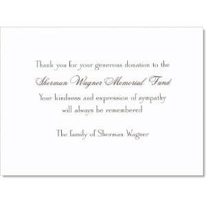  Simple Sympathy Acknowledgement White Flat Note Card 