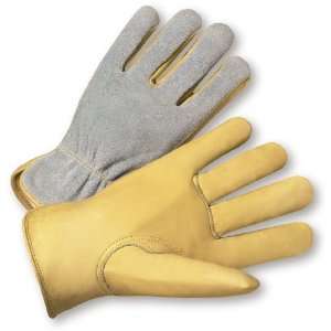  West Chester 993K Leather Glove, Shirred Elastic Wrist Cuff 