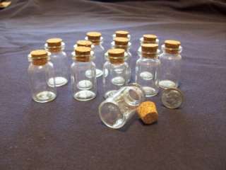 Small Glass Bottles w/Cork Stoppers 60 Piece Set  