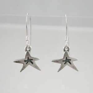   Star Earrings in Sterling Silver, #9230 Taos Trading Jewelry Jewelry