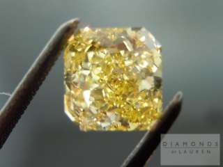 22ct Fancy Intense Yellow VS2 Radiant Cut GIA R4569 Diamonds by 