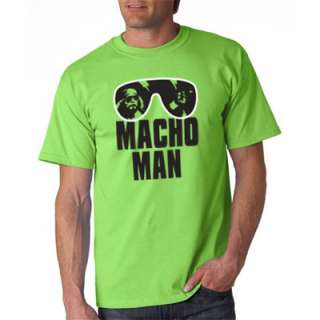 MACHO MAN T SHIRT RIP SAVAGE WWF VINTAGE RANDY GREEN  