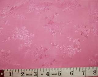 yd x 46 Shiny Pink Floral Polyester / Blend Fabric  