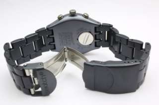New Swatch Men Irony Chrono Gray Coat Aluminum Band Date Watch 40mm 