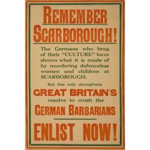  World War I Poster   Remember Scarborough [] Enlist 