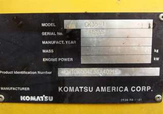 2007 KOMATSU CK35 1 Compact Track Loader  SALE PENDING 3/12/12– 858 