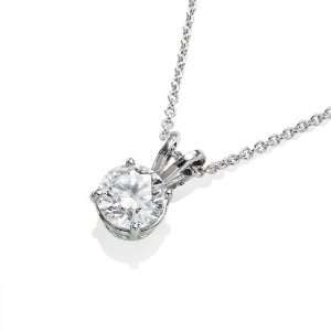  Amazing Sterling Silver Solitaire Pendant, 2 Carat 8 MM 