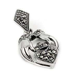  Marcasite Cladagh Sterling Silver Pendant Jewelry
