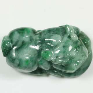 Wealthy PiXiu Pi Yao Mythical Hybrid Imperial Green Pendant A Jadeite 