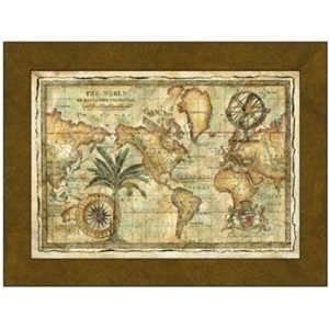  World Map With Globe   Poster by Vision Studio (24 x 18 