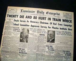 ALTOONA PA Horseshoe Curve Train Wreck 1947 Newspaper *  