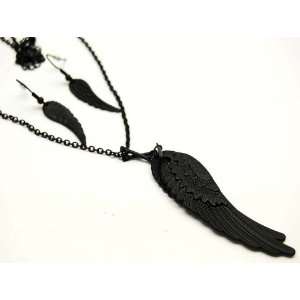    Fallen Angel Wings Necklace and Earrings Set 