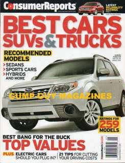 Consumer Reports BEST SUVs & TRUCKS 2011 Electric Cars  