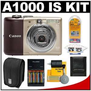 Canon PowerShot A1000 IS Compact Digital Camera (Brown) + Canon PSC 85 