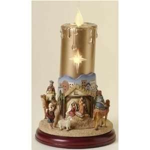   Christmas Candle with Rotating Nativity Scene