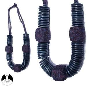 Long Necklace Wood 75 Cm Dark Blue Ble Fonc/Monta/Saphi Necklace Long 