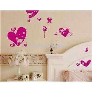  DIY Home Decor Hearts PVC Wall Decal Sticker Red for Girls 