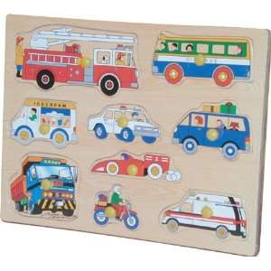    Puzzled Peg Puzzle Large   Vehicles 1 Wooden Toys Toys & Games