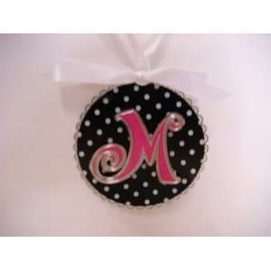    ChemArt Adornment Letter M Keepsake Black and White