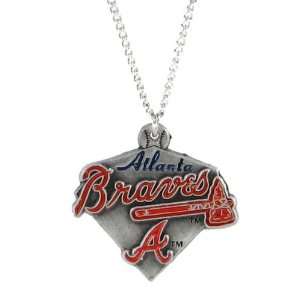 Atlanta Braves Chain Necklace & Enameled Pewter Pendant   MLB Baseball 
