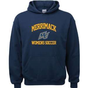  Merrimack Warriors Navy Youth Womens Soccer Arch Hooded 