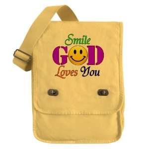    Messenger Field Bag Yellow Smile God Loves You 