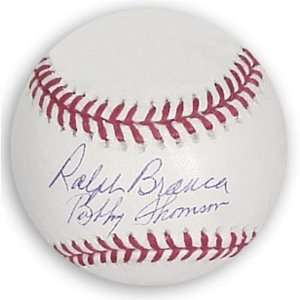 Ralph Branca & Bobby Thomson Autographed Baseball Sports 