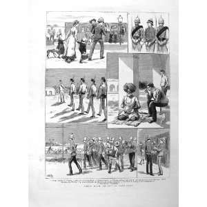  1885 INDIAN REST CAMP WAR SOLDIERS RAILWAY TRAIN FAMILY 