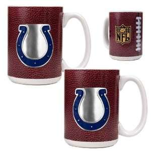  Indianapolis Colts NFL 2pc Gameball Ceramic Mug Set   Primary logo 