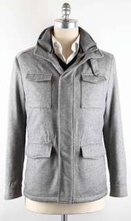 New $2050 Borrelli Light Gray Jacket 42/52  