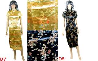 New Sexy Traditional Gorgeous Chinese Satin Long Dress Cheongsam Qipao 