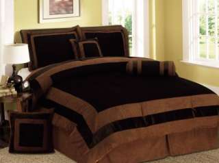NEW Chocolate Brown Bedding Suede Comforter Set   Queen ,King ,Twin 