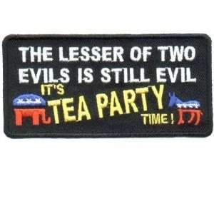  Lesser of 2 Evils Still Evil Tea Party Time Biker Patch 