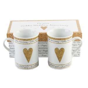   Gift Boxed Golden Anniversary Mugs  50th Anniversary