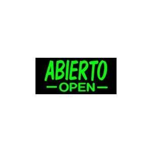  Open Abierto Simulated Neon Sign 12 x 27