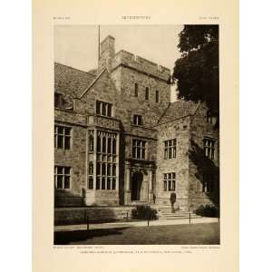  1921 Print Mason Entry Branford Ct. Harkness Tower Yale 