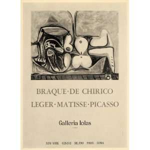  1971 Print Picasso Braque Leger Galerie Iolas Poster 